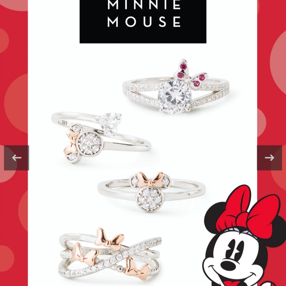 Minnie or Mickey mouse candle with Disney licensed ring inside 925 sterling silv
